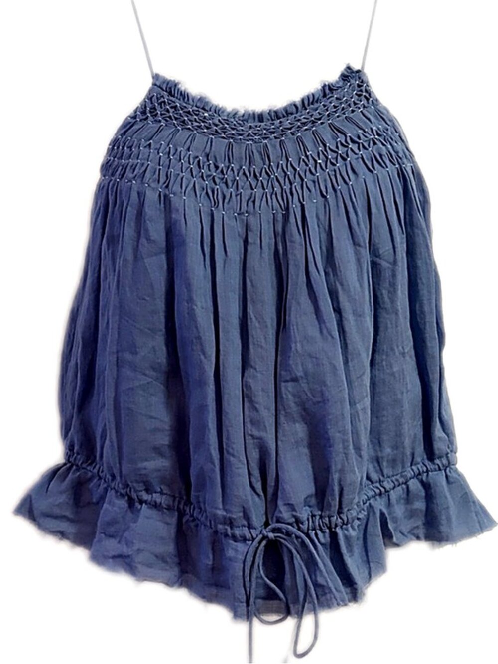 Frame Denim Women’s Shirt Top Spaghetti Straps Blue Cotton size Small